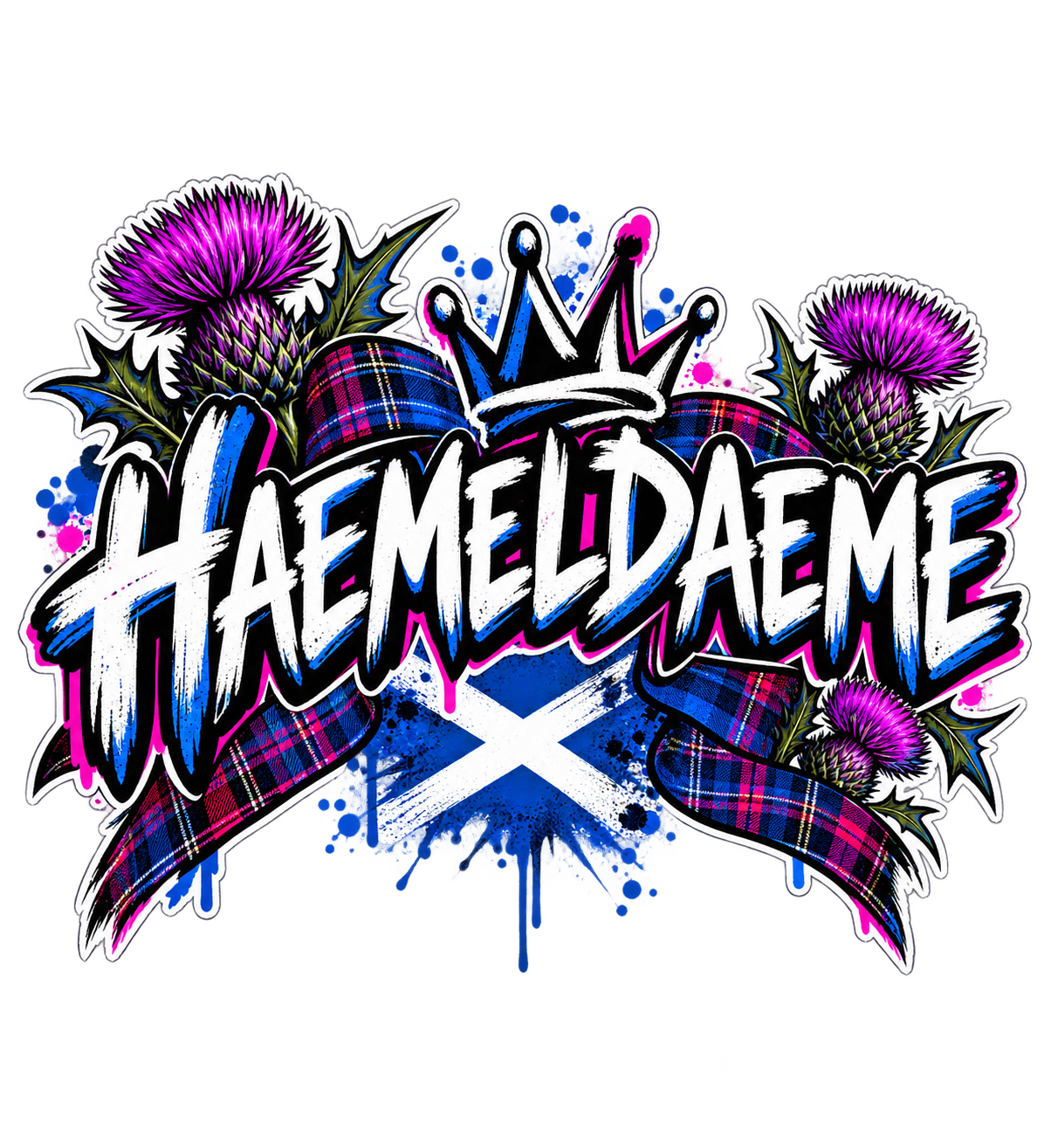 HAEMELDAEME – Bold Scottish Banter T-Shirt Print