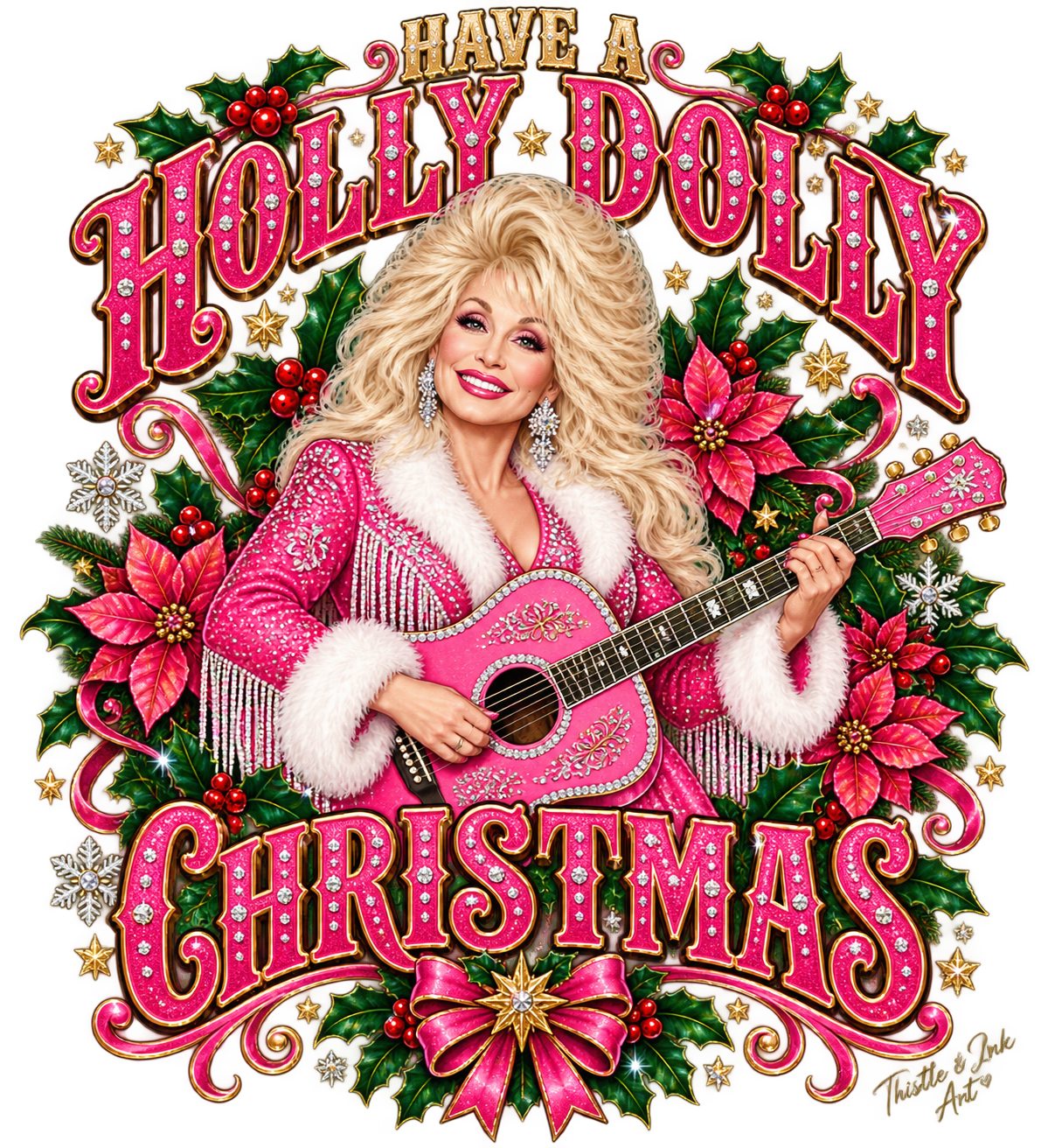 Have a Holly Dolly Christmas – Pink Country Christmas