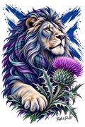 Lion of Scotland – Tartan, Thistle & Saltire T-Shirt