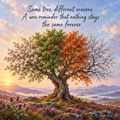 Same Tree, Different Seasons – Scottish Inspirational Digital Art Print