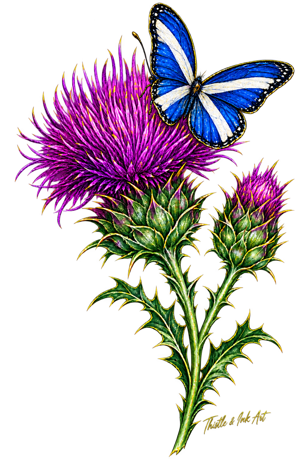 Wings of Scotland – Thistle & Saltire Butterfly T-Shirt