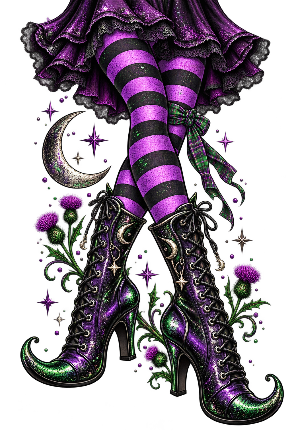 Witchy Boots &amp; Scottish Thistles